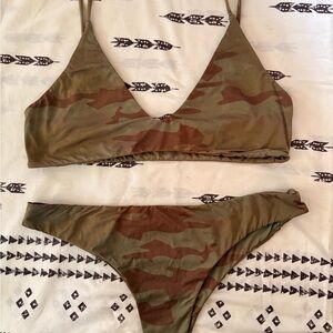 Olive Camouflage Bikini Set